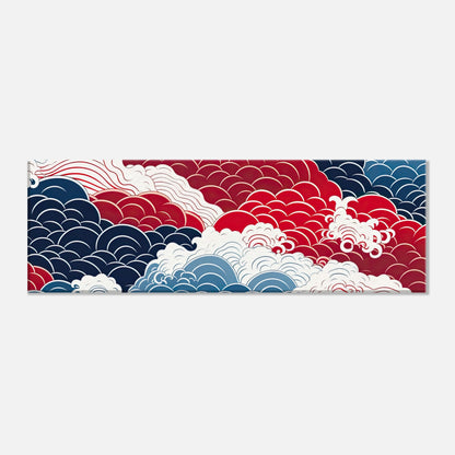 Seigaiha Clouds Pattern Artwork All Style Art Thick 20x60 cm / 8x24" 