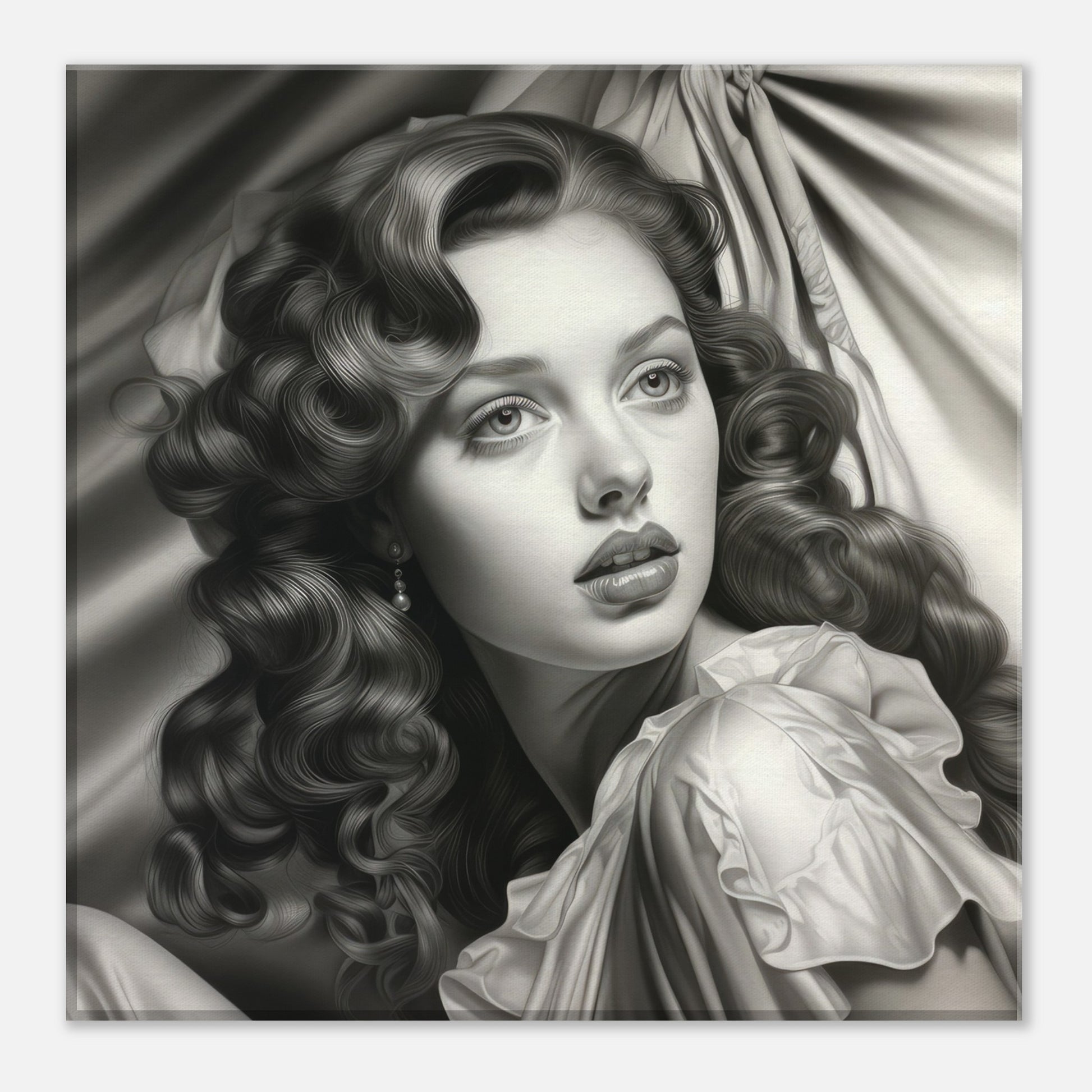 The 50's Film Noir Character Series; Damsel In Distress #3 Artwork AllStyleArt Canvas 30x30 cm / 12x12" 