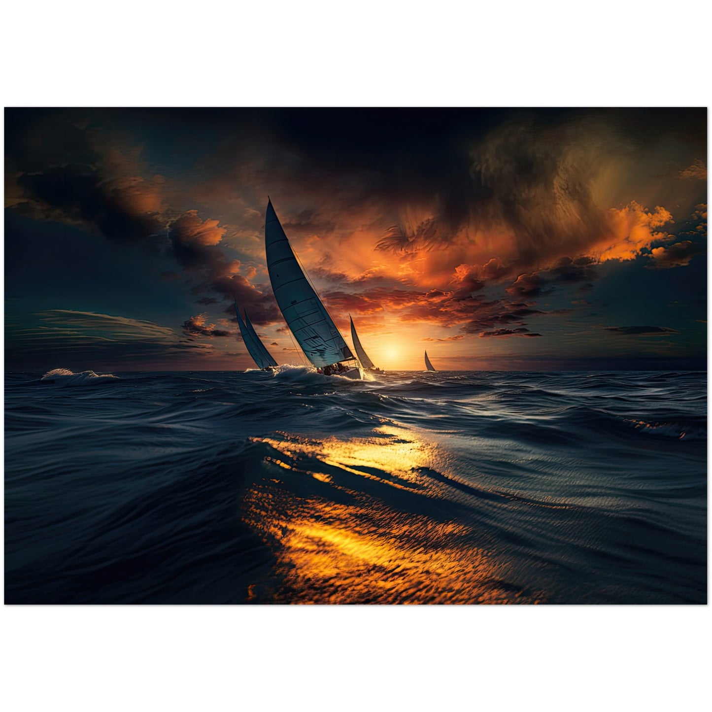 Sail Into The Sunset Print Material AllStyleArt Matte Poster A0 (84.1 x 118.9  cm) 