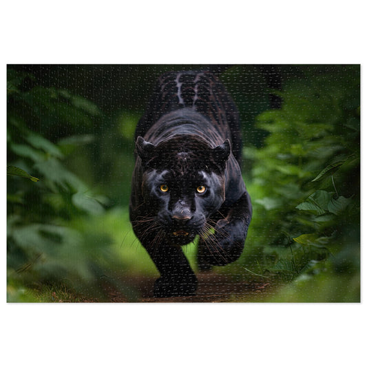 Stalking Panther Closes In Jigsaw Puzzle (500 or 1000 Piece) Puzzle AllStyleArt 1,000 Piece  