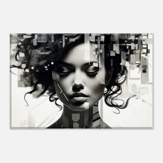 Compiling Woman -  Black and White Artwork AllStyleArt Slim 20x30 cm / 8x12" 