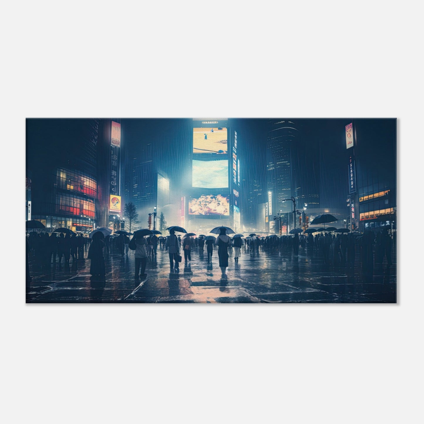 Shibuya Crossing in the Ran Artwork AllStyleArt Thick 30x60 cm / 12x24" 