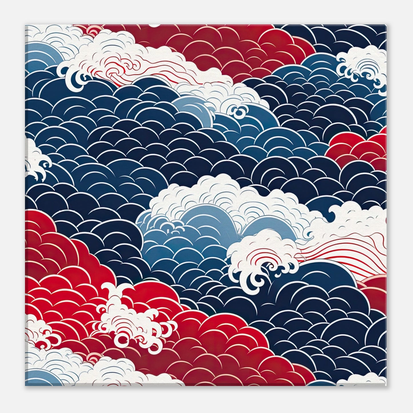 Seigaiha Clouds Pattern Artwork All Style Art Slim 40x40 cm / 16x16" 