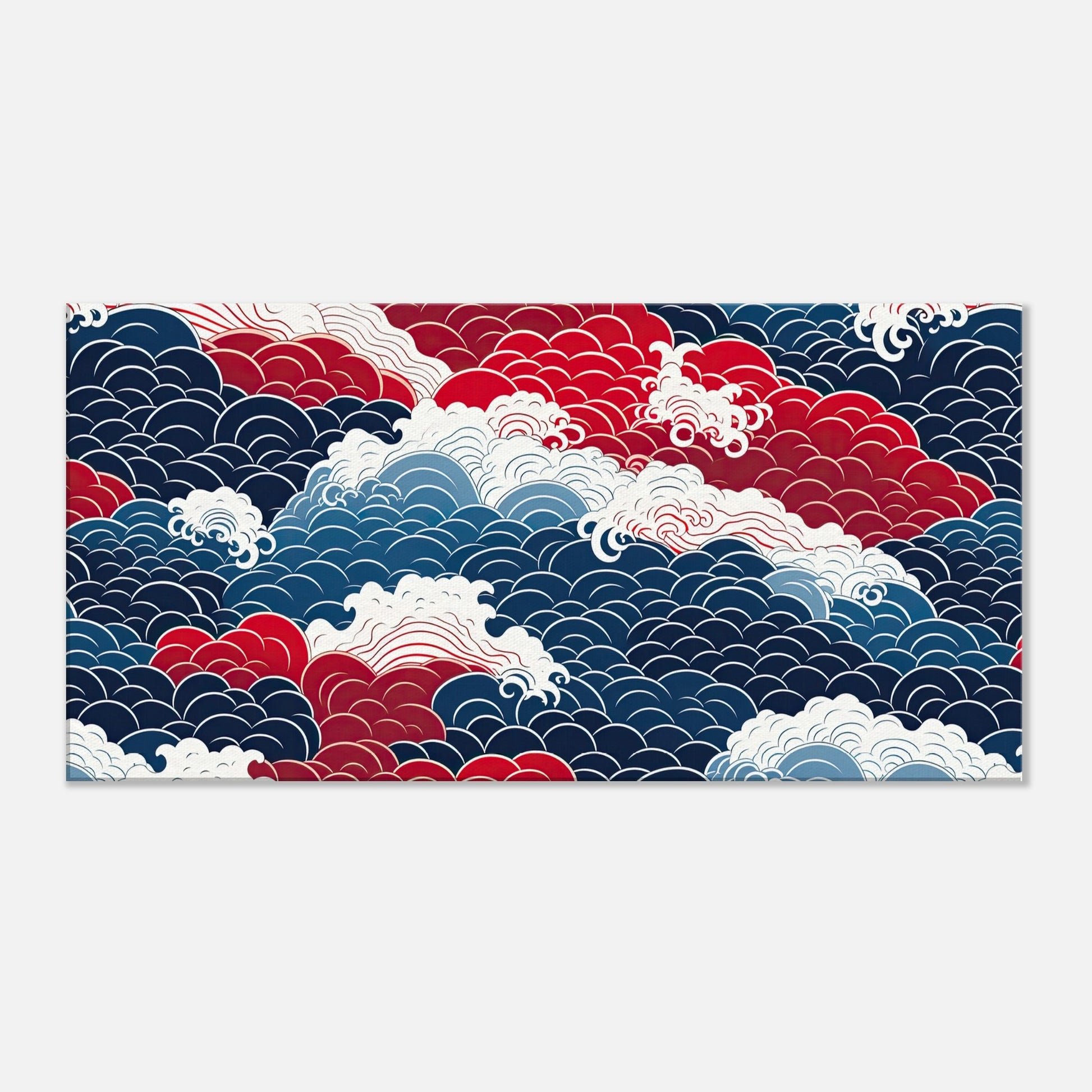 Seigaiha Clouds Pattern Artwork All Style Art Thick 50x100 cm / 20x40" 