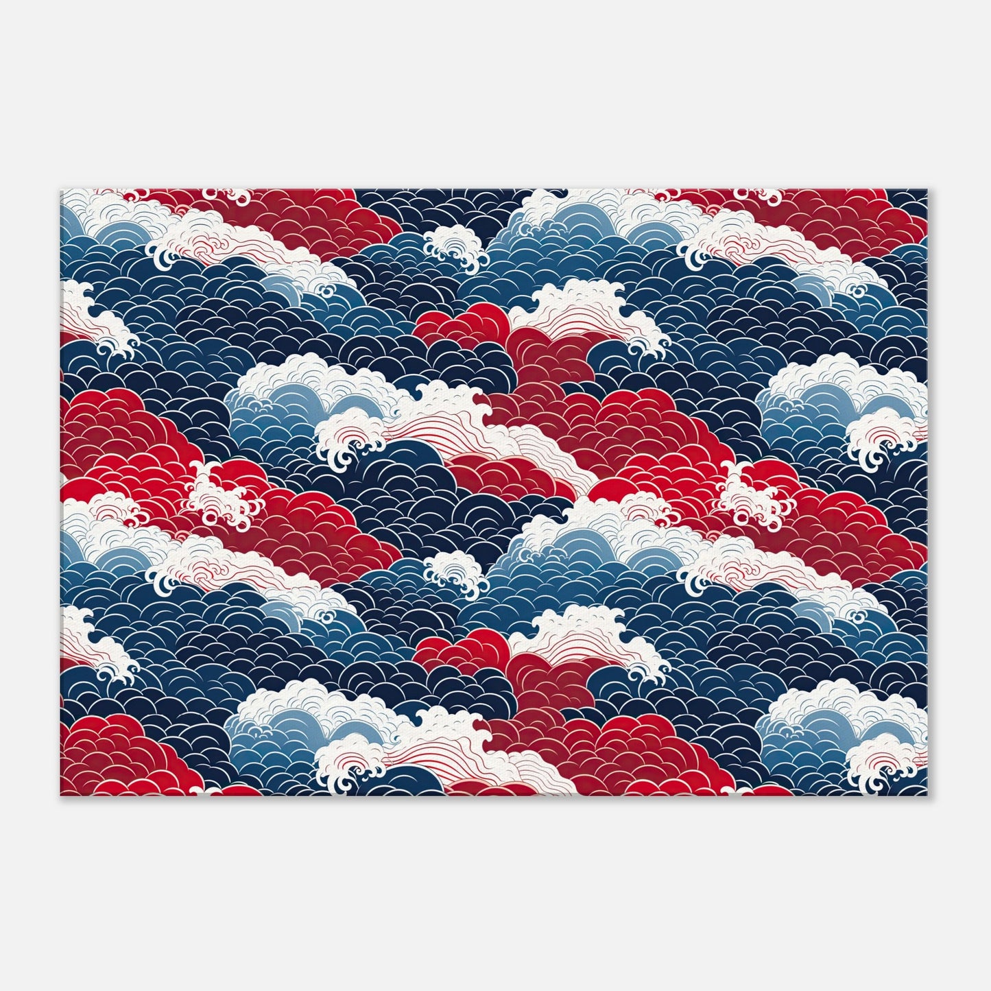 Seigaiha Clouds Pattern Artwork All Style Art Thick 70x100 cm / 28x40" 