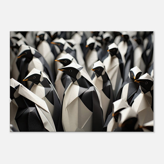 Origami Ad√©lie Penguin Colony Artwork AllStyleArt Thick 70x100 cm / 28x40" 