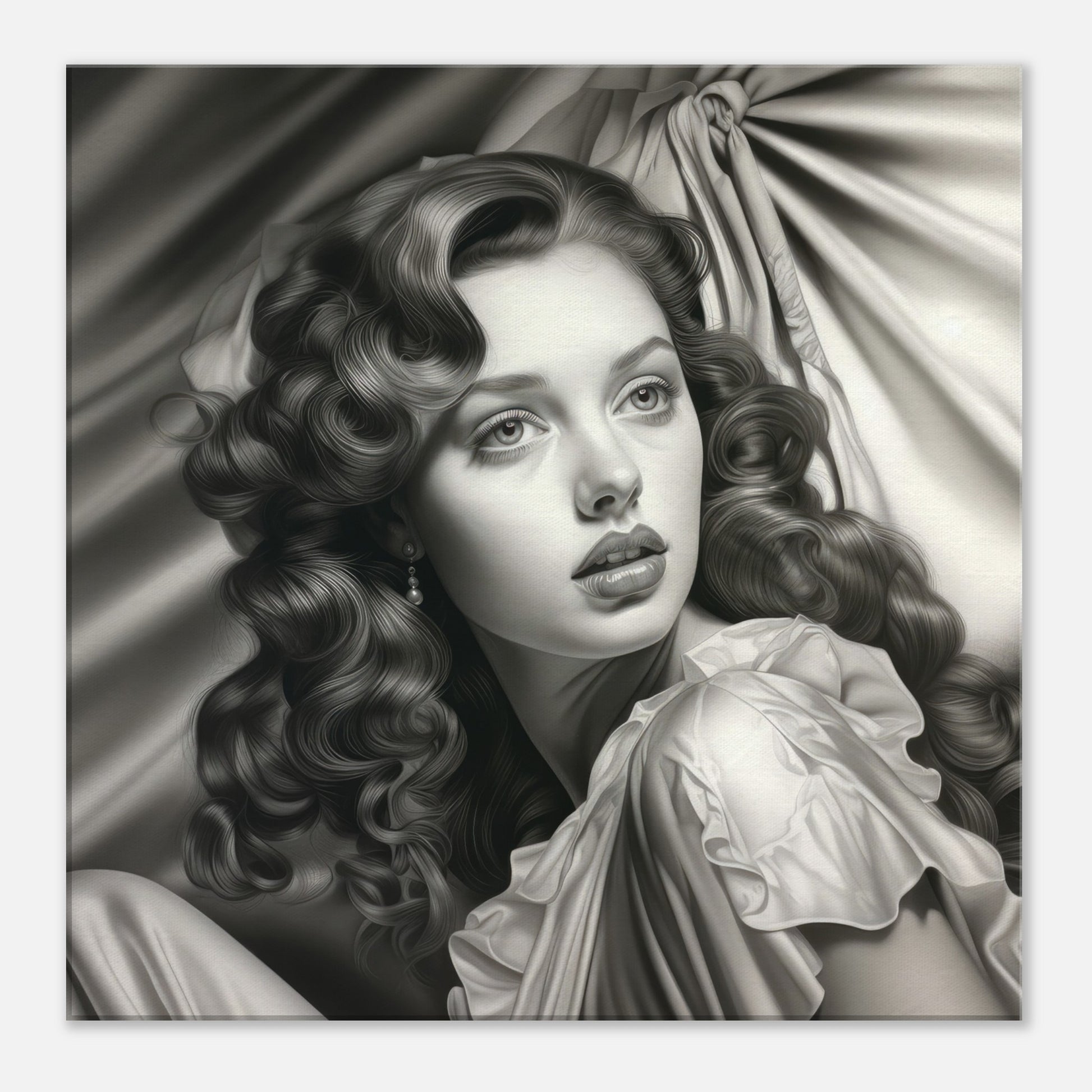 The 50's Film Noir Character Series; Damsel In Distress #3 Artwork AllStyleArt Canvas 60x60 cm / 24x24" 