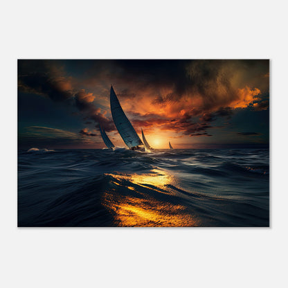 Sail Into The Sunset Print Material AllStyleArt Canvas 50x75 cm / 20x30" 