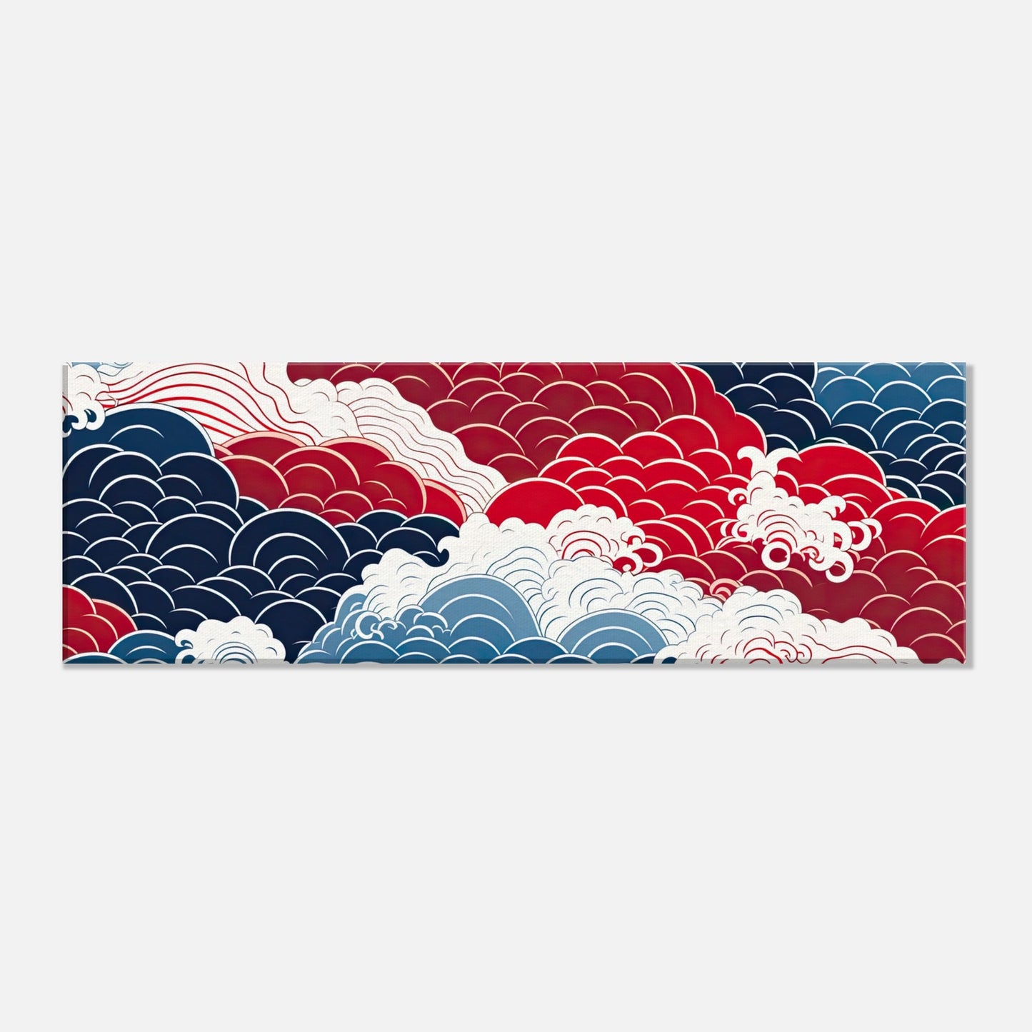 Seigaiha Clouds Pattern Artwork All Style Art Slim 20x60 cm / 8x24" 