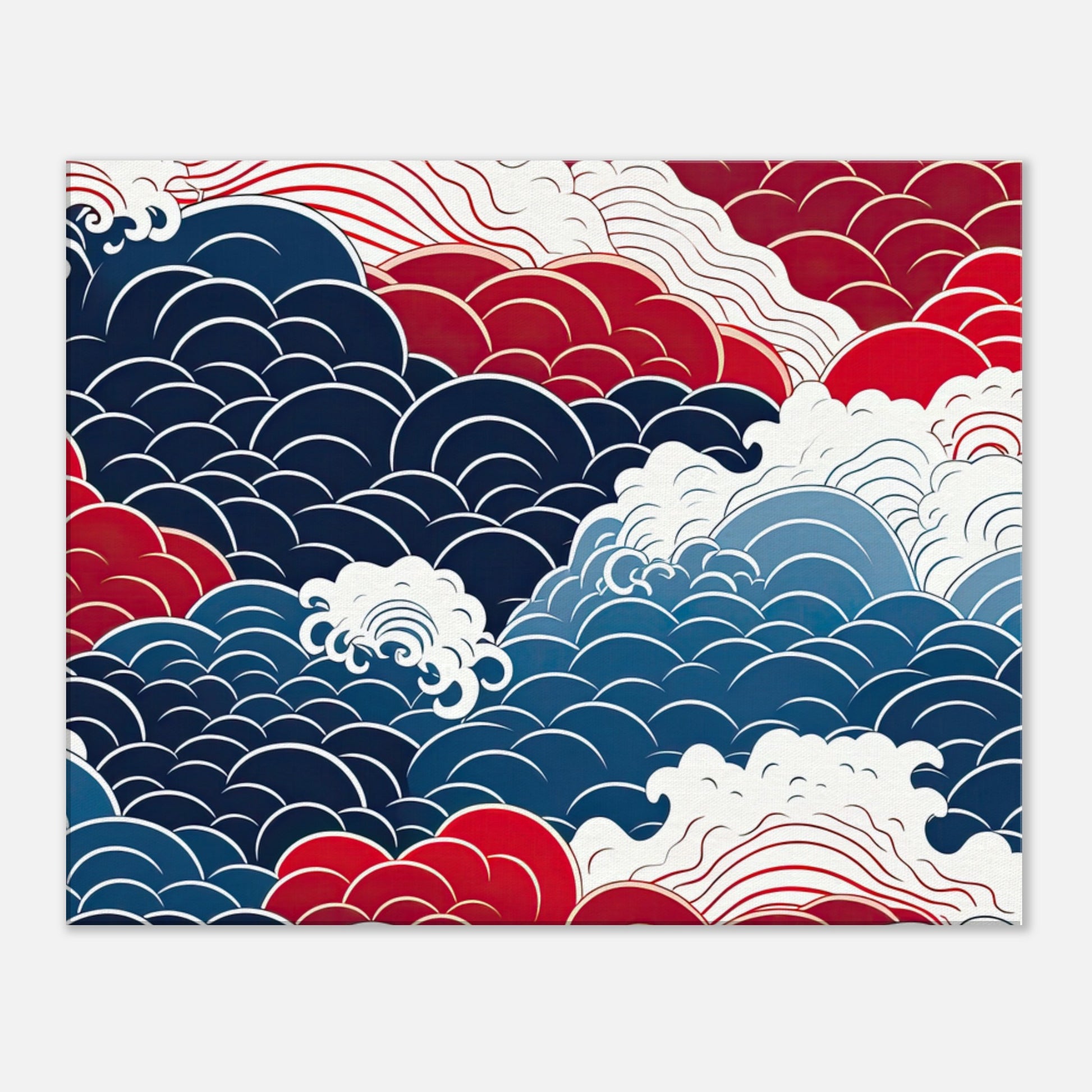 Seigaiha Clouds Pattern Artwork All Style Art Slim 60x75 cm / 24x30" 