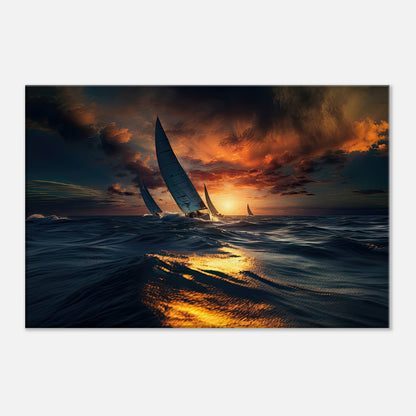 Sail Into The Sunset Print Material AllStyleArt Canvas 30x45 cm / 12x18" 