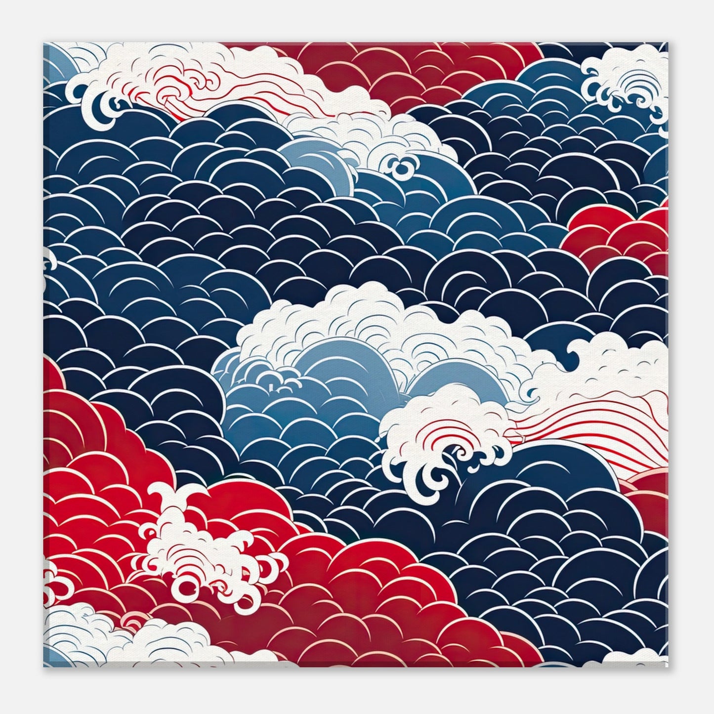 Seigaiha Clouds Pattern Artwork All Style Art Thick 40x40 cm / 16x16" 