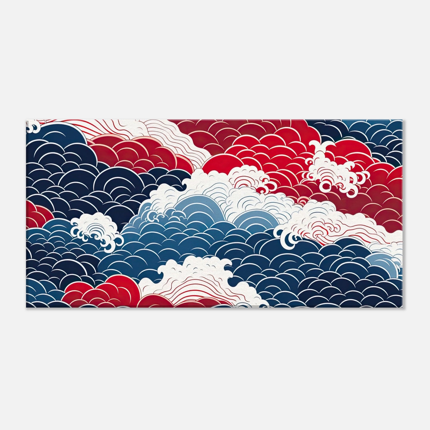 Seigaiha Clouds Pattern Artwork All Style Art Thick 30x60 cm / 12x24" 