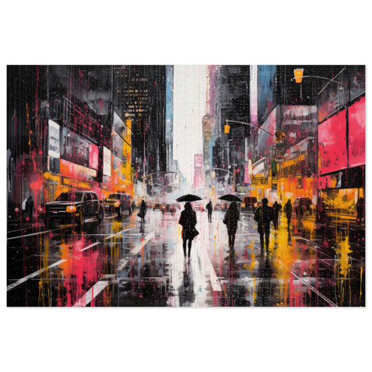 Paint Drizzle City #7 Jigsaw Puzzle (500 or 1000 Piece) Puzzle AllStyleArt 1,000 Piece  