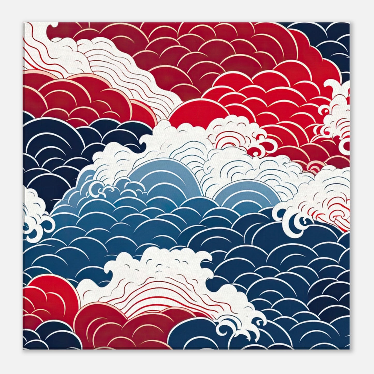 Seigaiha Clouds Pattern Artwork All Style Art Thick 50x50 cm / 20x20" 