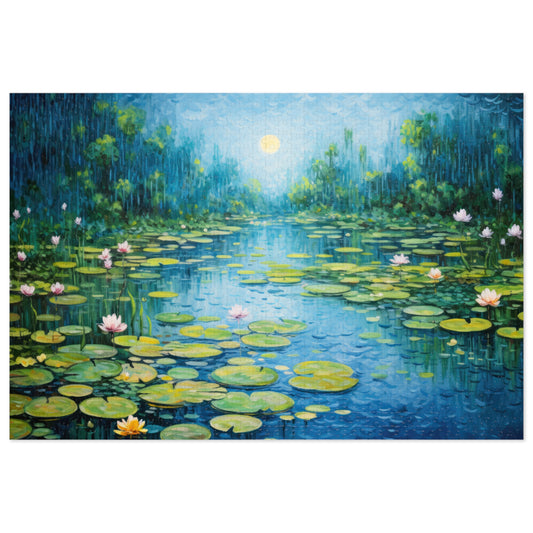 Water Lilies Jigsaw Puzzle (500 or 1000 Piece) Puzzle AllStyleArt 1,000 Piece  