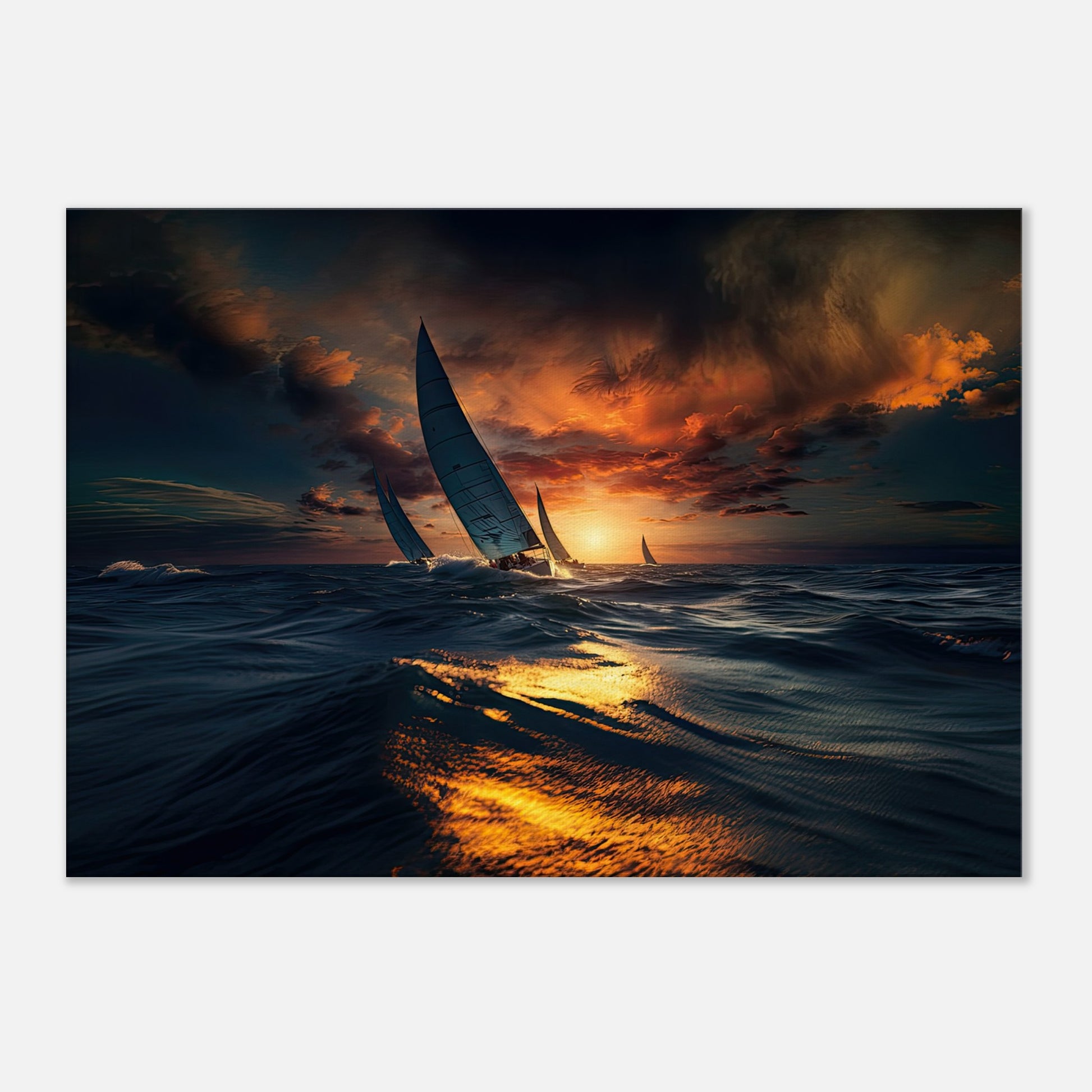 Sail Into The Sunset Print Material AllStyleArt Canvas 70x100 cm / 28x40" 