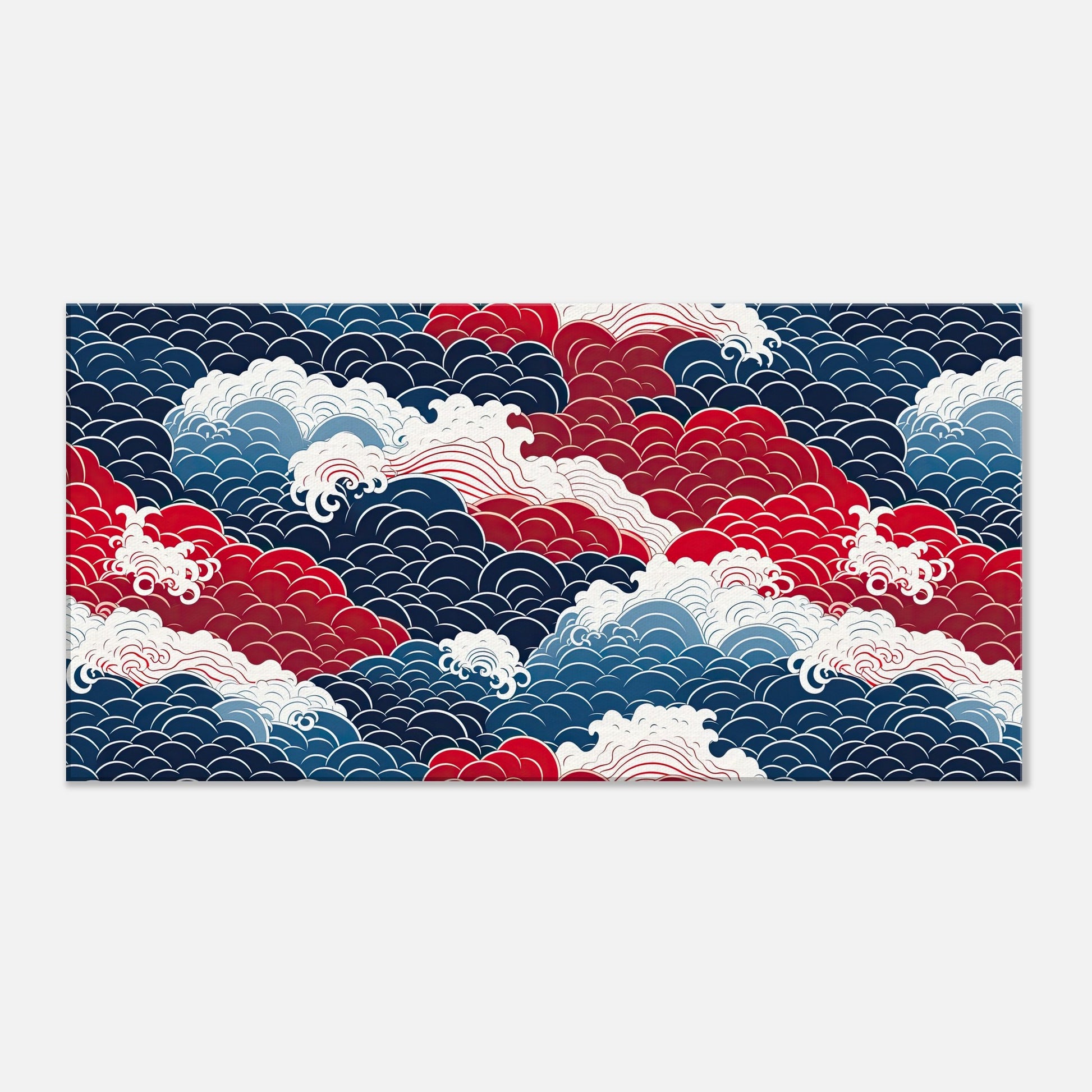 Seigaiha Clouds Pattern Artwork All Style Art Slim 40x80 cm / 16x32" 