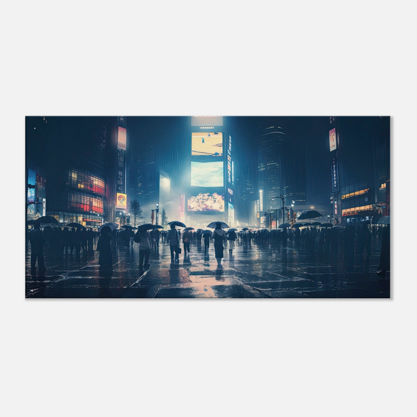 Shibuya Crossing in the Ran Artwork AllStyleArt Thick 50x100 cm / 20x40" 