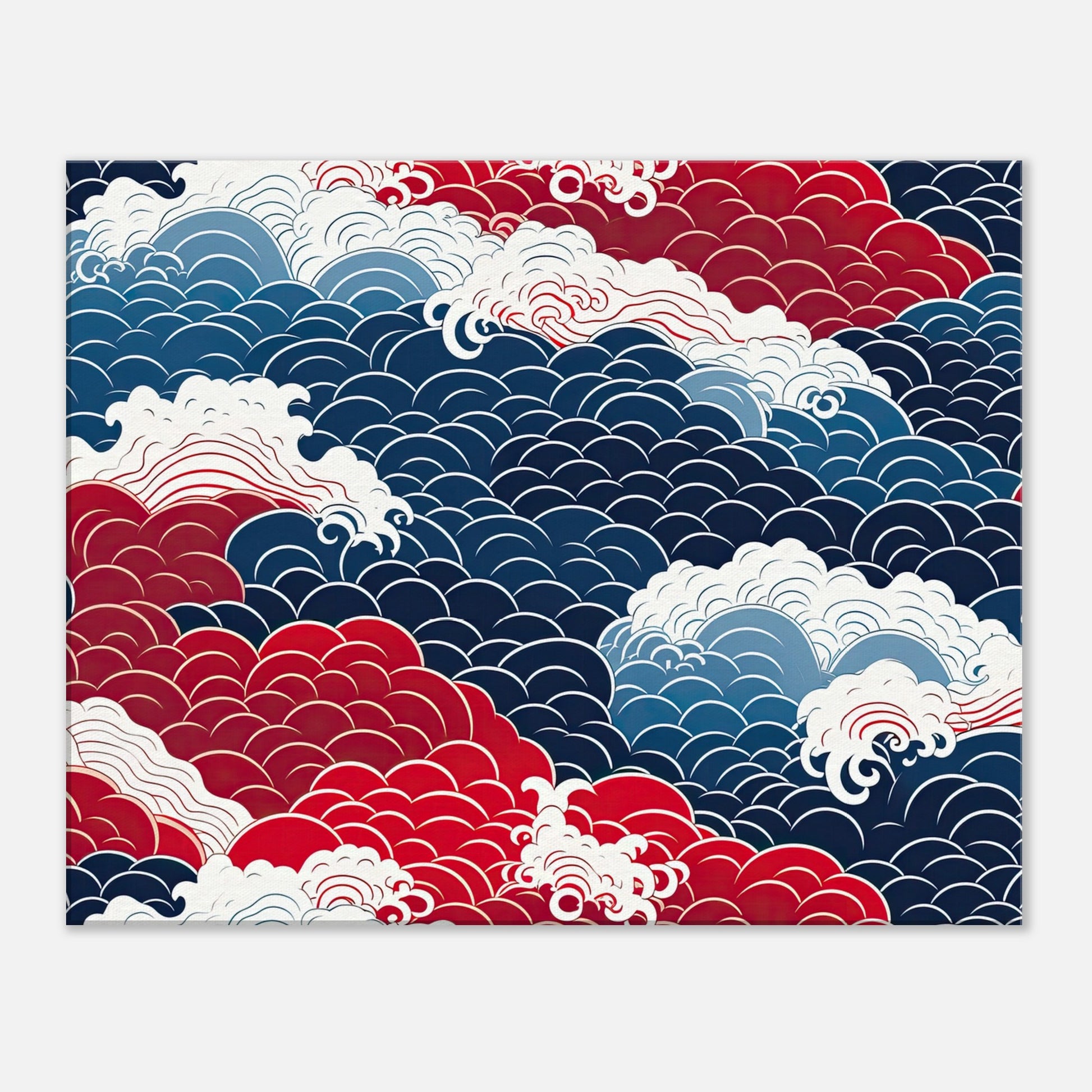 Seigaiha Clouds Pattern Artwork All Style Art Thick 60x75 cm / 24x30" 