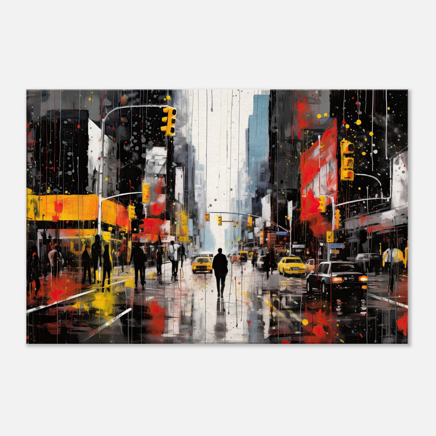 Paint Drizzle City #1 Artwork AllStyleArt Thick 60x90 cm / 24x36" 