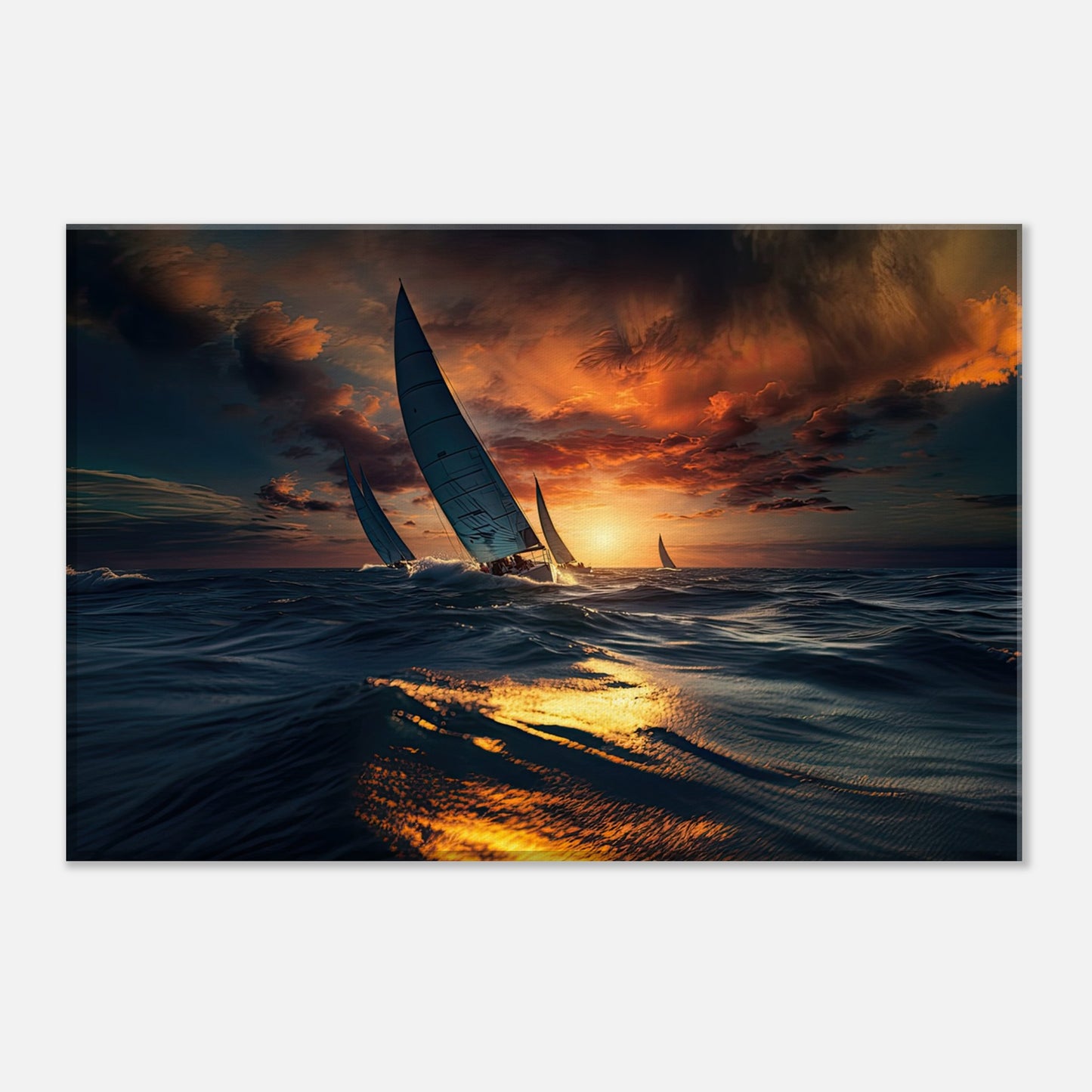 Sail Into The Sunset Print Material AllStyleArt Canvas 20x30 cm / 8x12" 