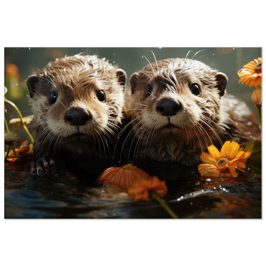 Otters Artwork All Style Art Thick 60x90 cm / 24x36" 