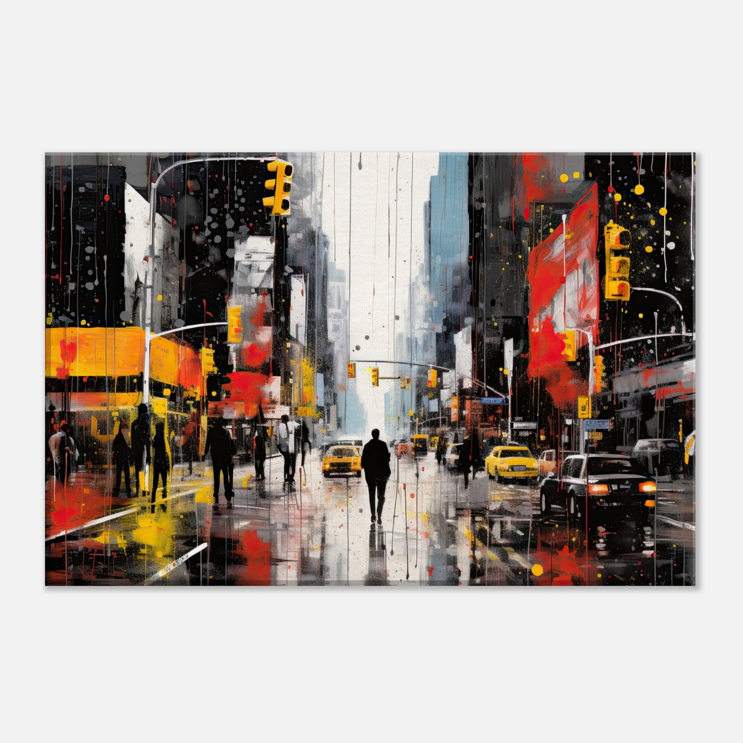 Paint Drizzle City #1 Artwork AllStyleArt Thick 30x45 cm / 12x18" 