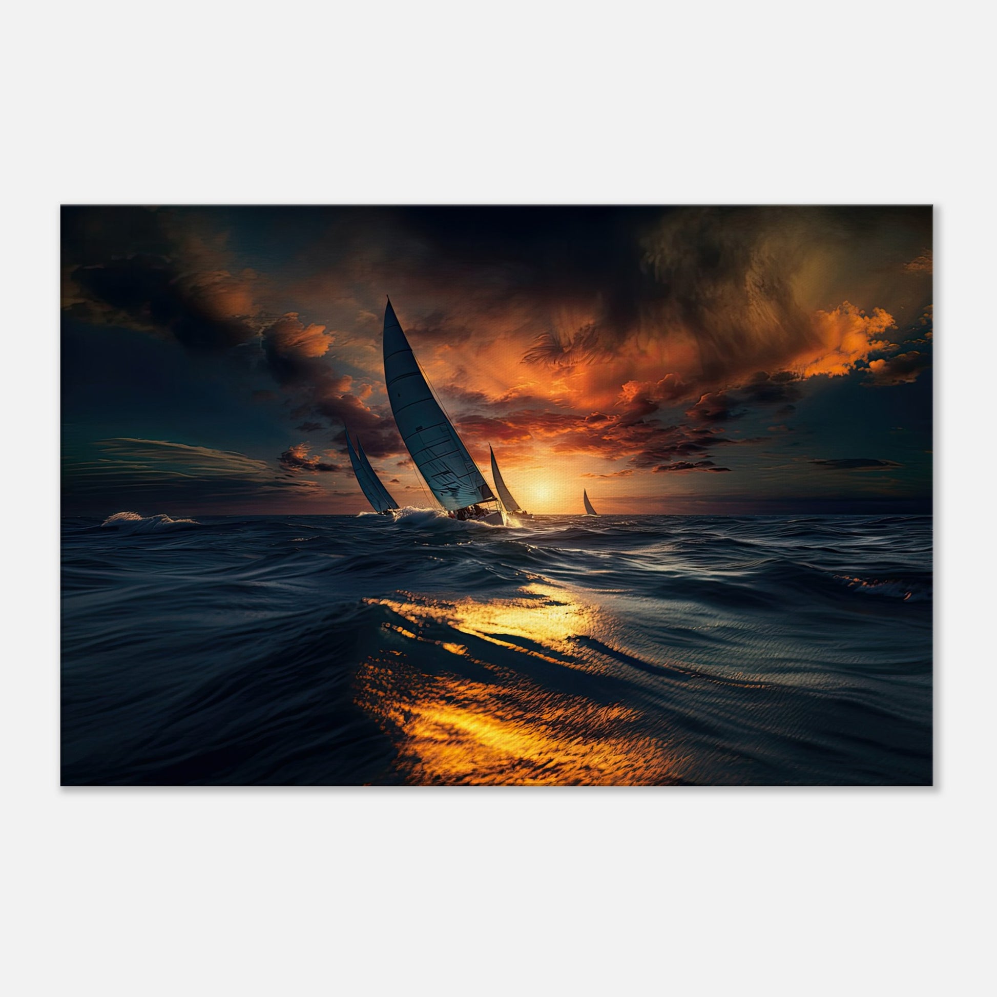 Sail Into The Sunset Print Material AllStyleArt Canvas 60x90 cm / 24x36" 