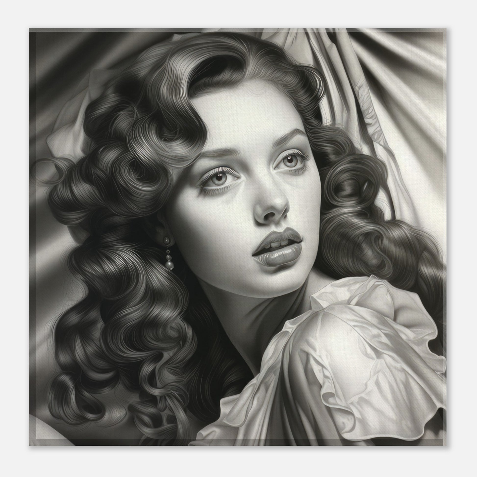 The 50's Film Noir Character Series; Damsel In Distress #3 Artwork AllStyleArt Canvas 20x20 cm / 8x8" 