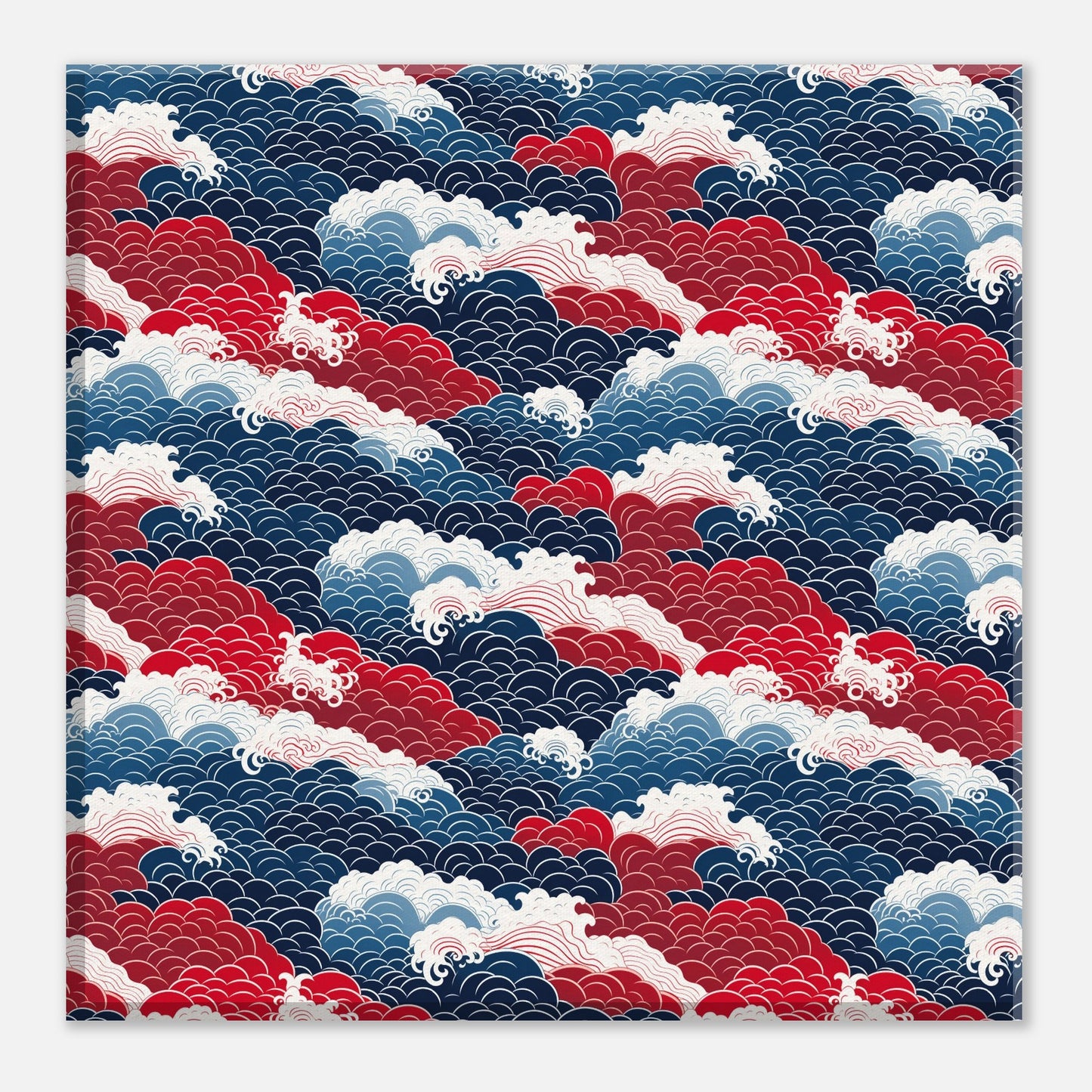 Seigaiha Clouds Pattern Artwork All Style Art Thick 20x20 cm / 8x8" 