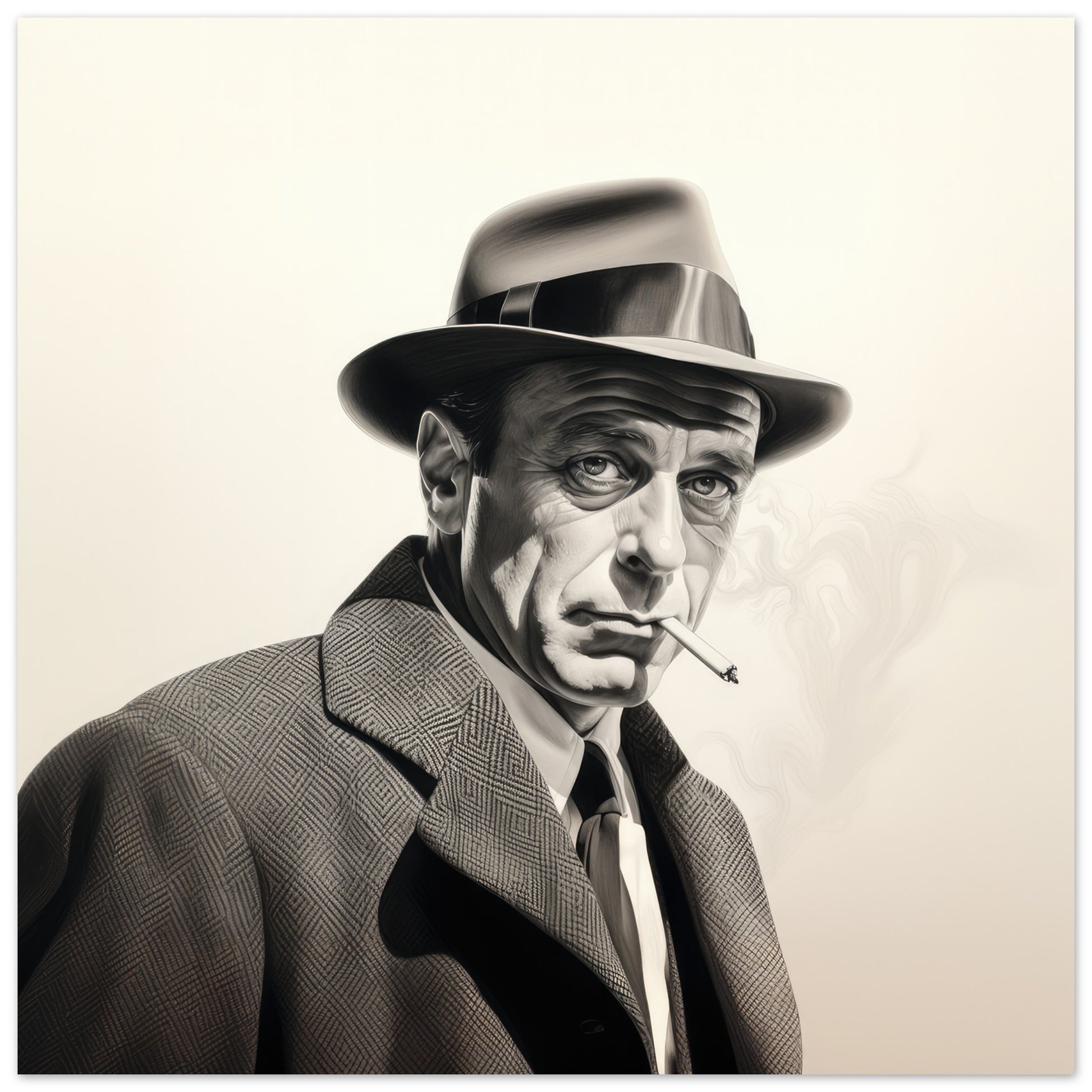 The 50's Film Noir Character Series; Gumshoe #2 Artwork AllStyleArt Matte Poster 25x25 cm / 10x10" 